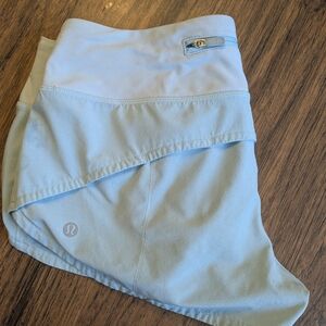 RARE LULU SPEED UP SHORTS BLUE SIZE 4